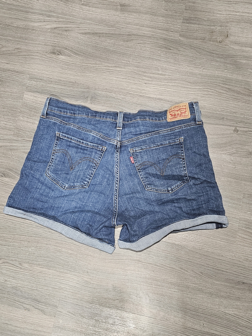 Levi's Women's Blue Denim Roll-Cuff Shorts